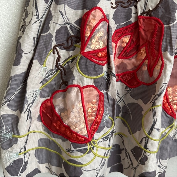 Anthropologie Floreat Skirt Sz 0 Embroidery Floral - Picture 4 of 16